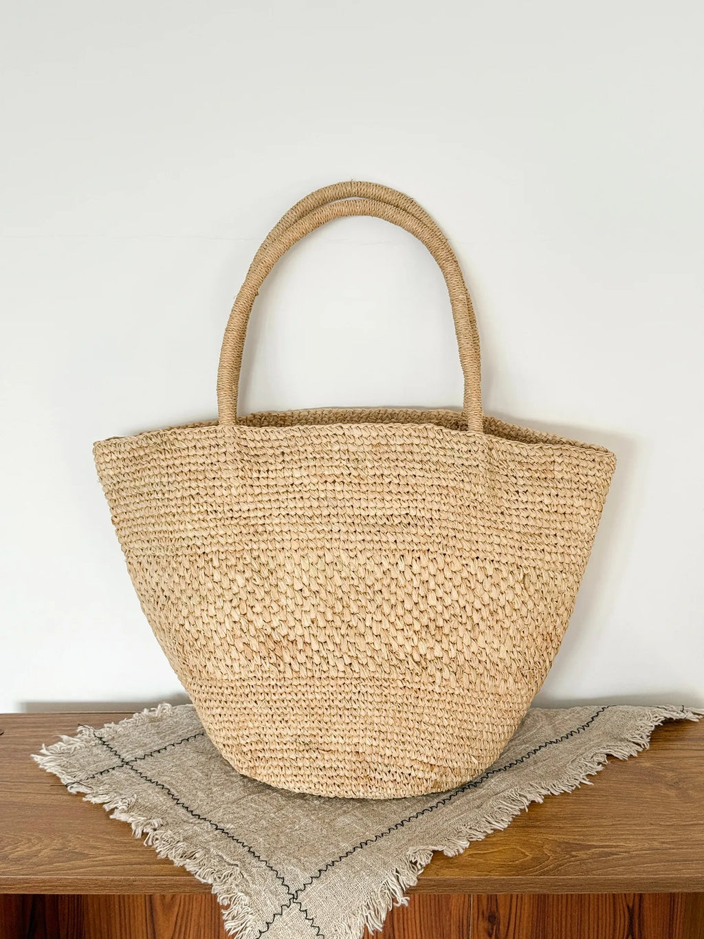 Handwoven Raffia Tote Bag