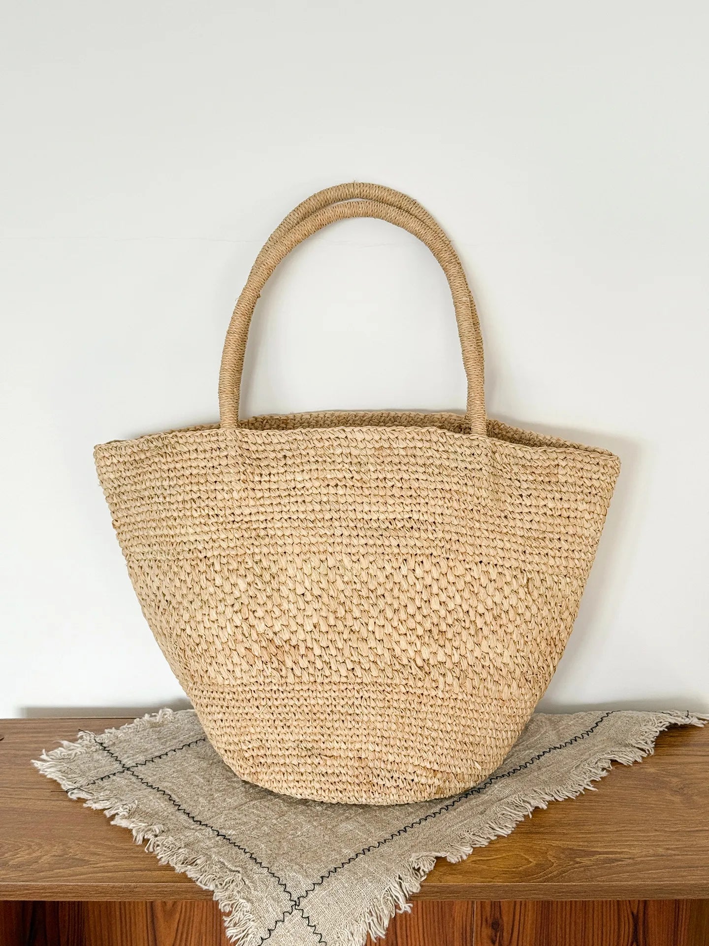 Handwoven Raffia Tote Bag