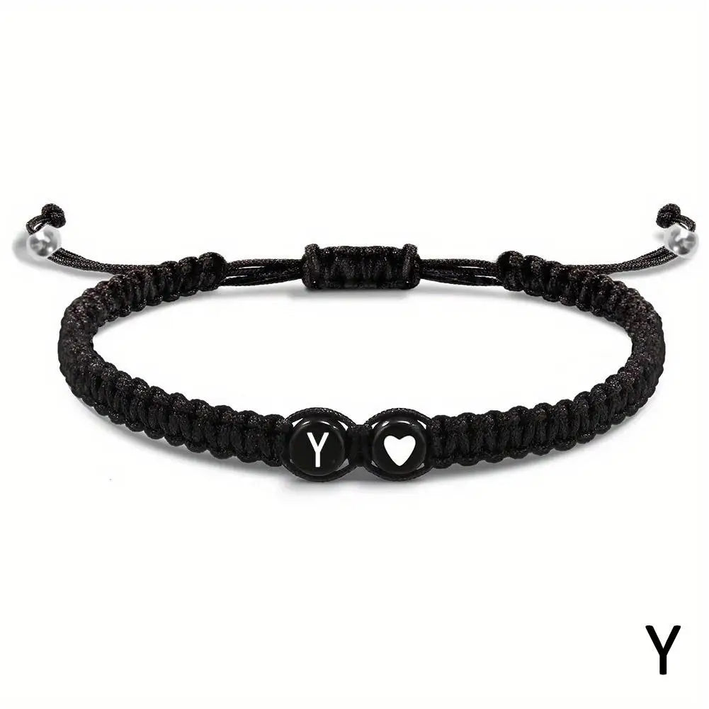 Initial Letter Heart Bracelet