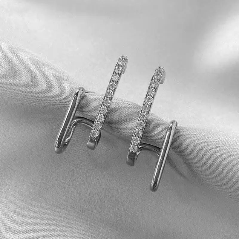 Zircon Geometric Hoop Earrings