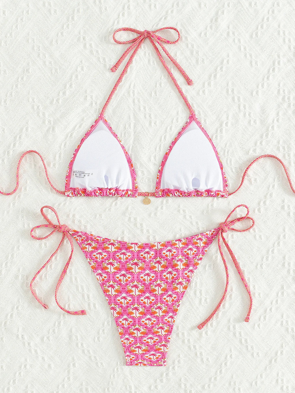 Floral Push Up Triangle Bikini Set