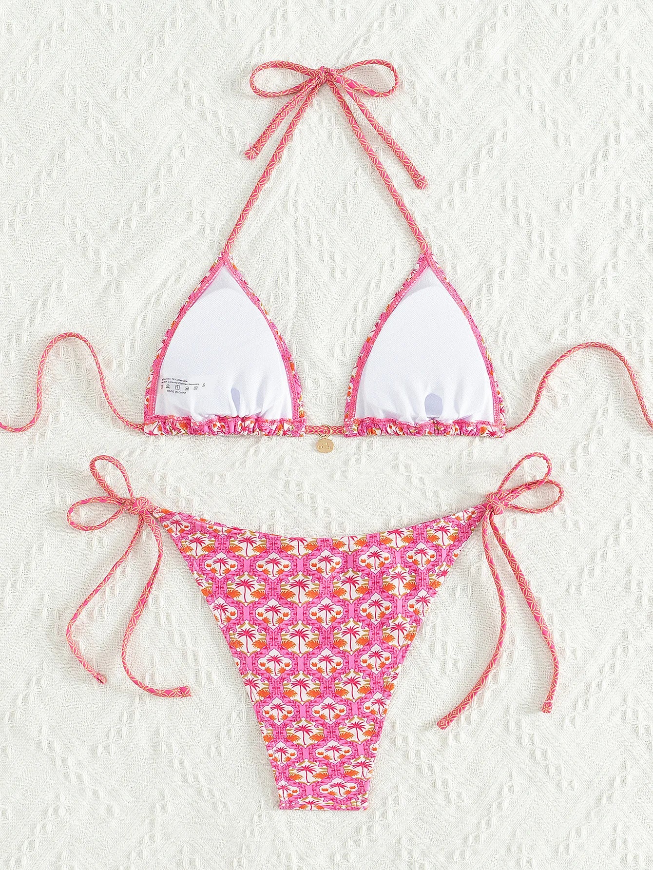 Floral Push Up Triangle Bikini Set