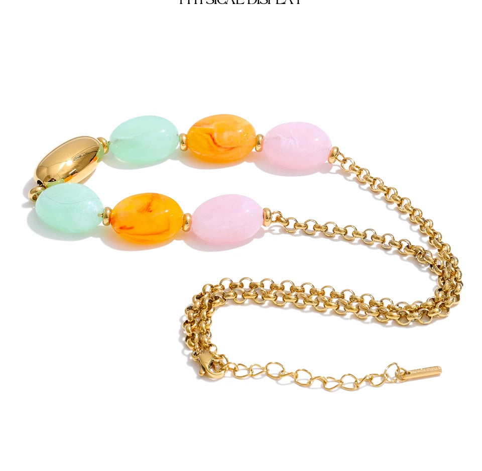 Candy Color Resin Chain Necklace