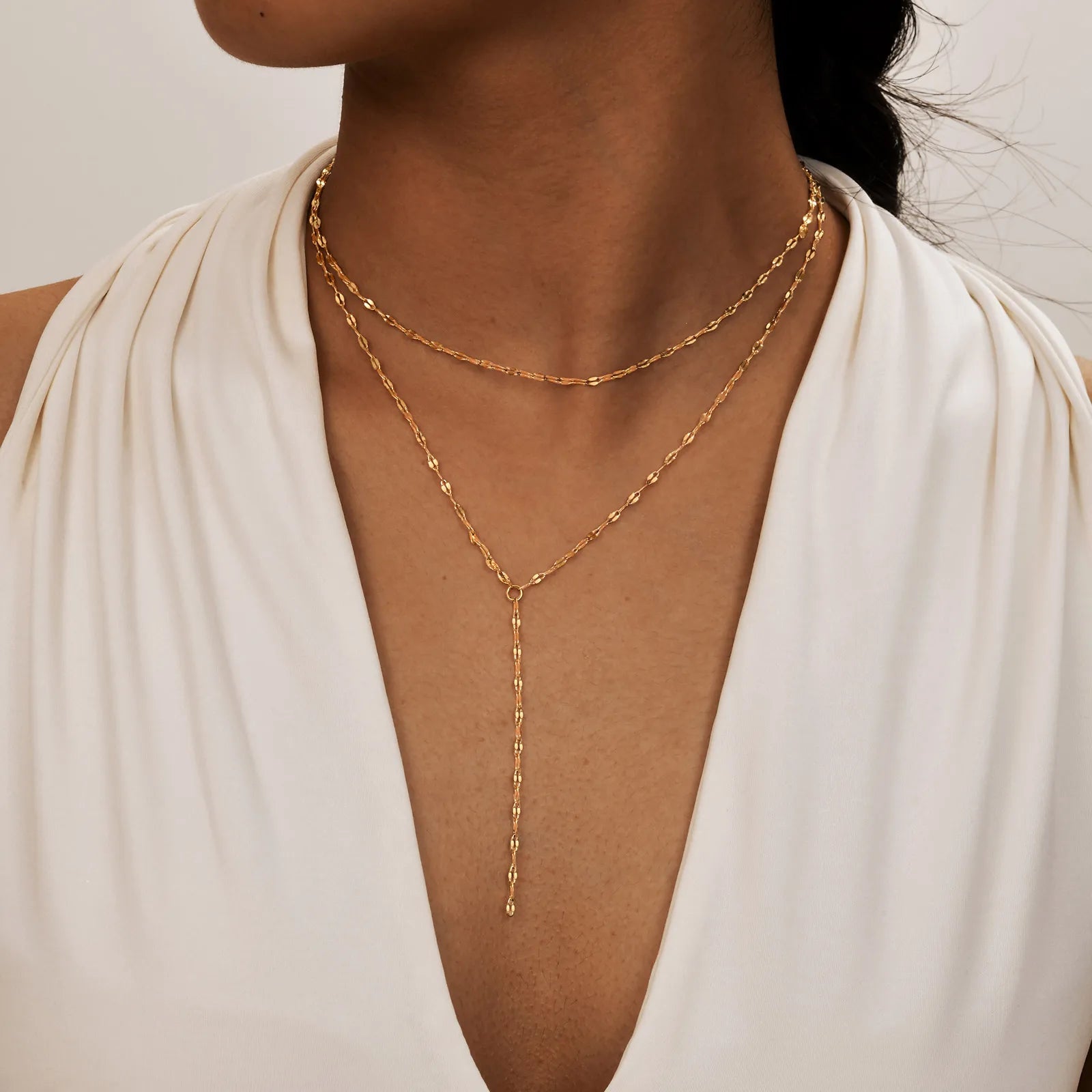 Double Layer Fringe Chain Necklace