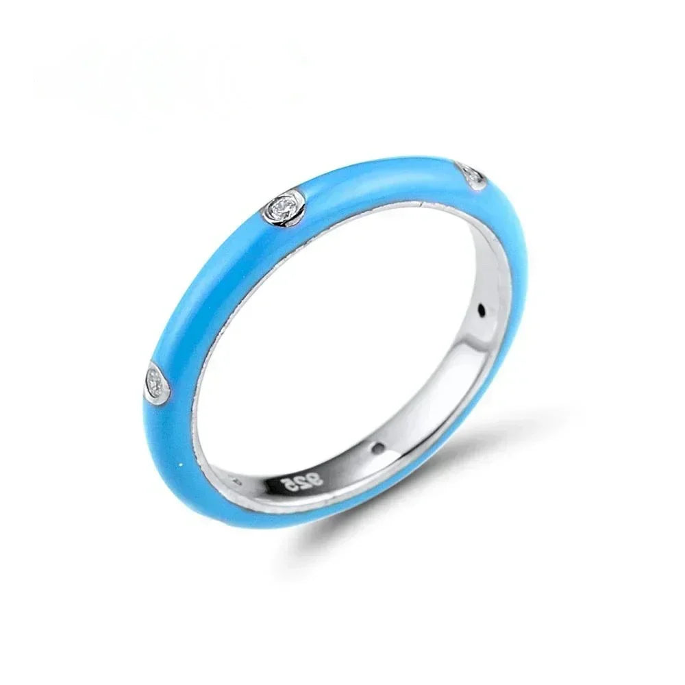Enamel Drip Oil Stackable Ring