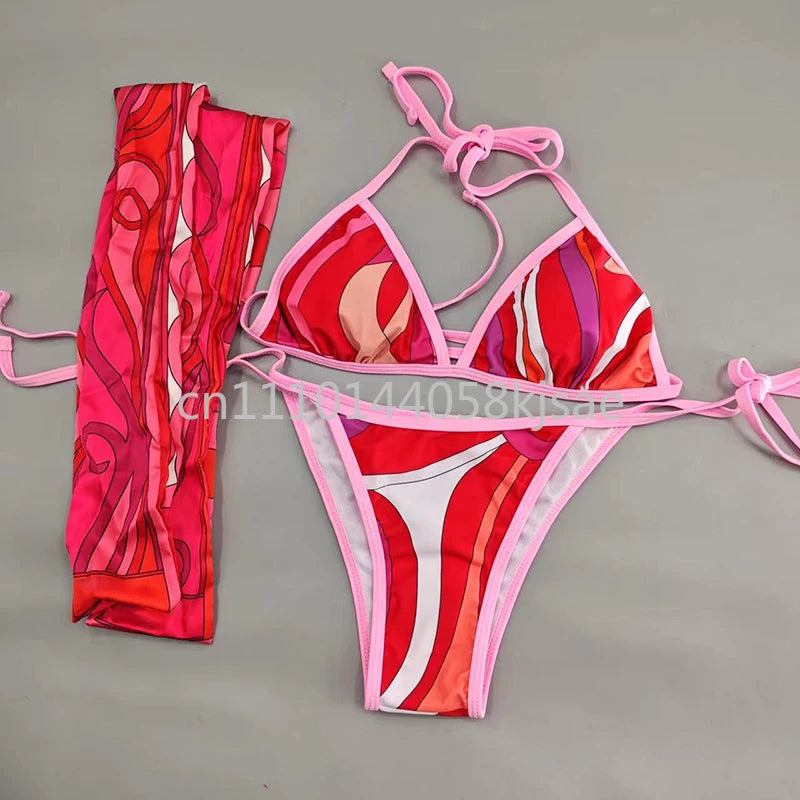 Red Bikini Set with Headband