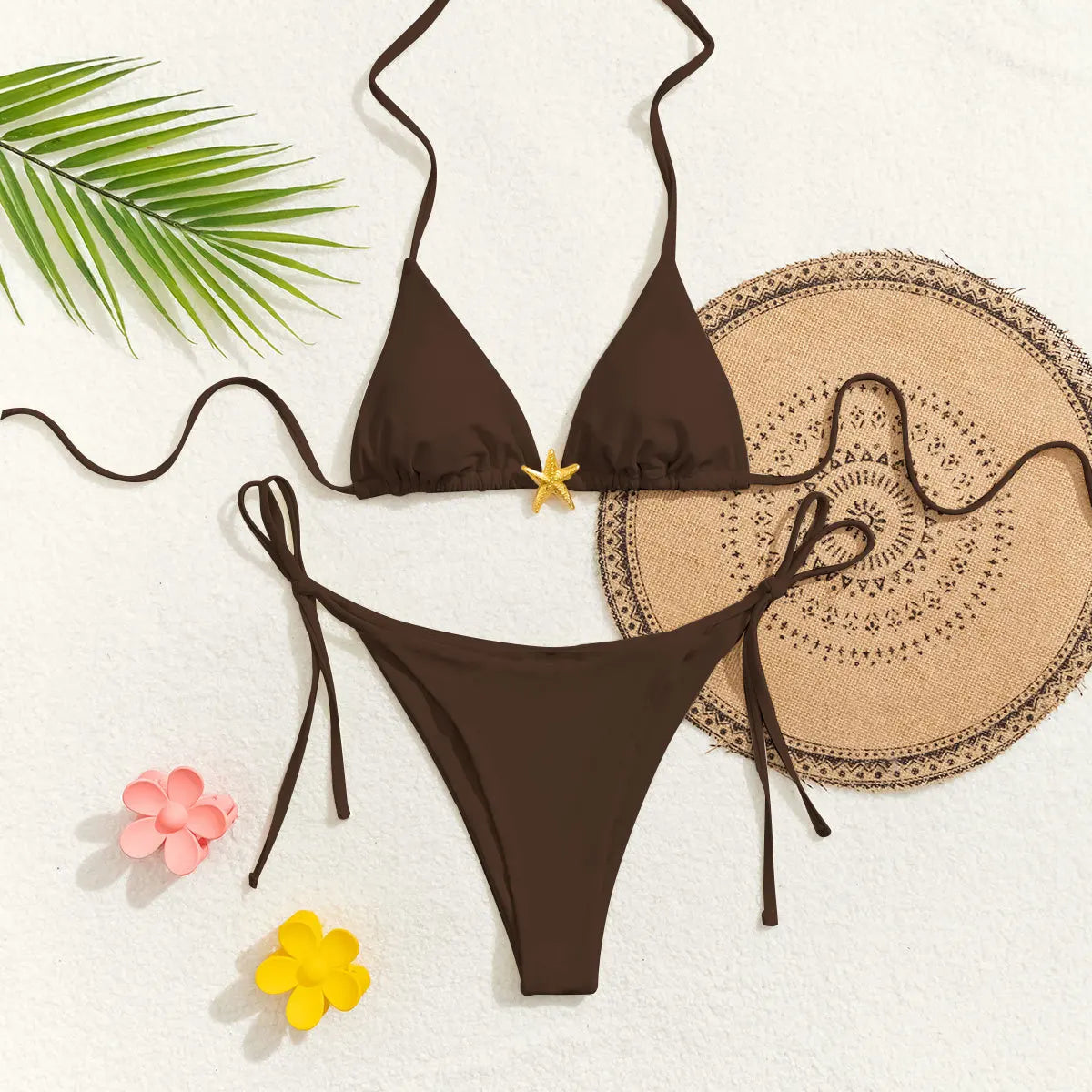 Floral Push Up Triangle Bikini Set
