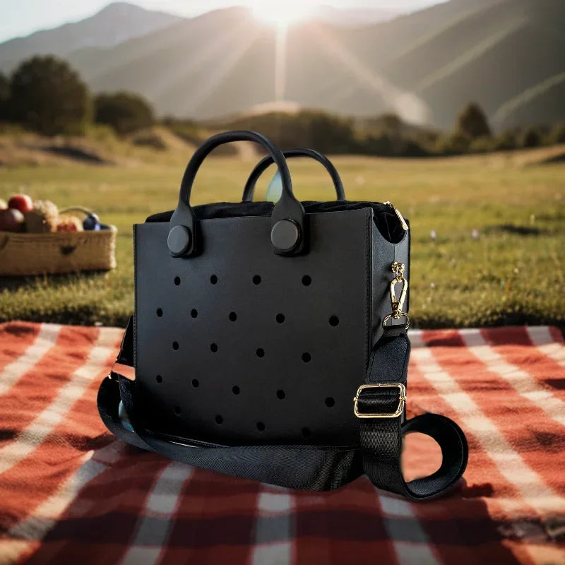 Large Leather Shoulder Bag Beach Tote