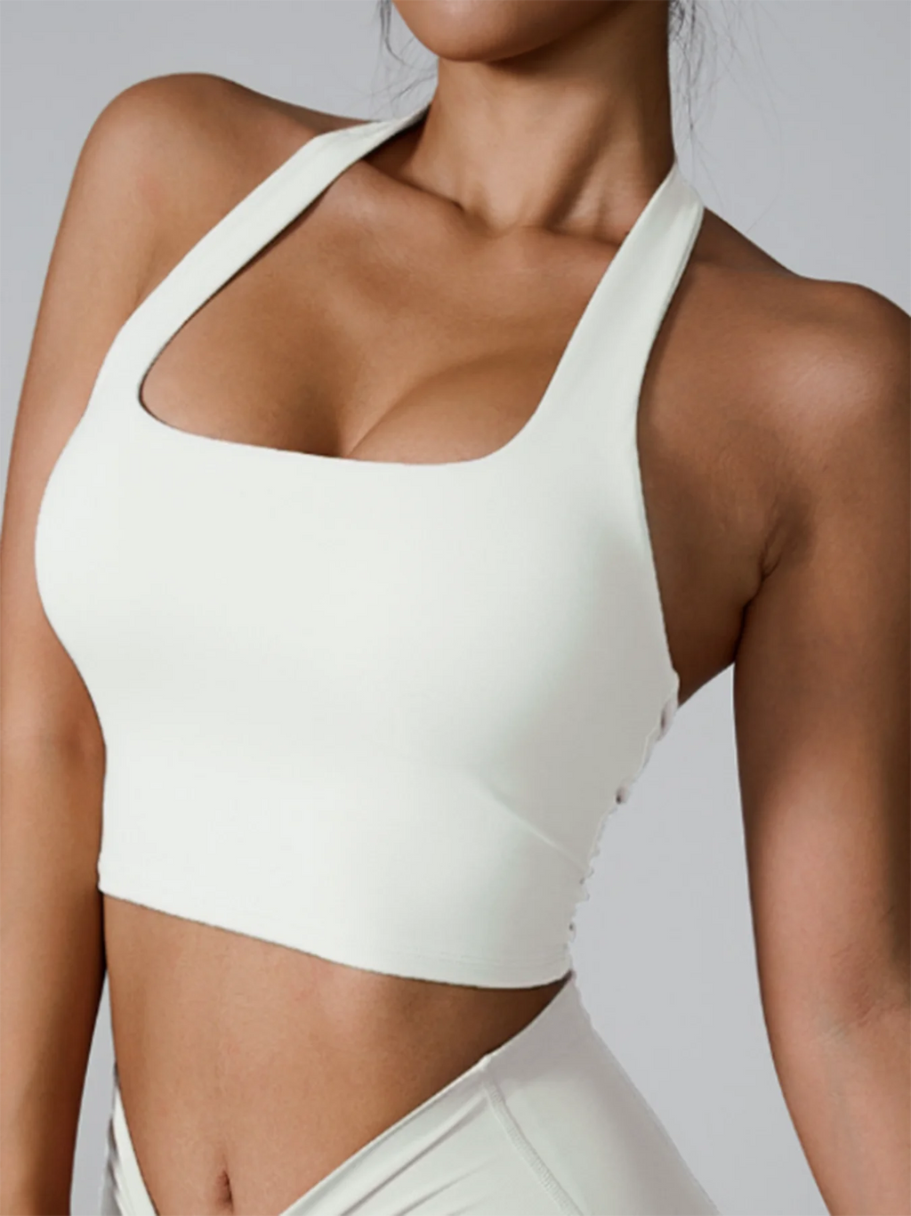Halter Neck Push Up Sports Bra