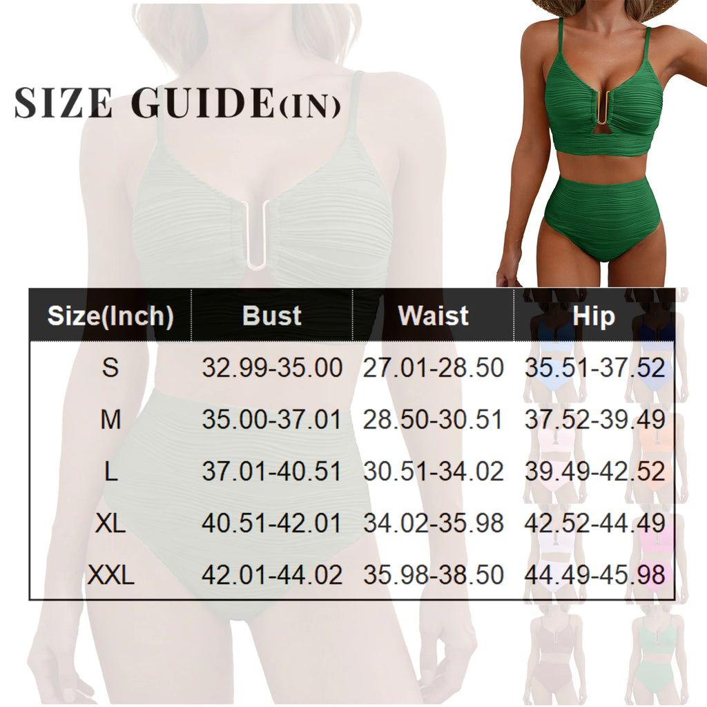 U-Wire Cutout High Waist Bikini Set
