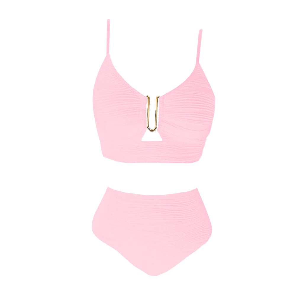 U-Wire Cutout High Waist Bikini Set