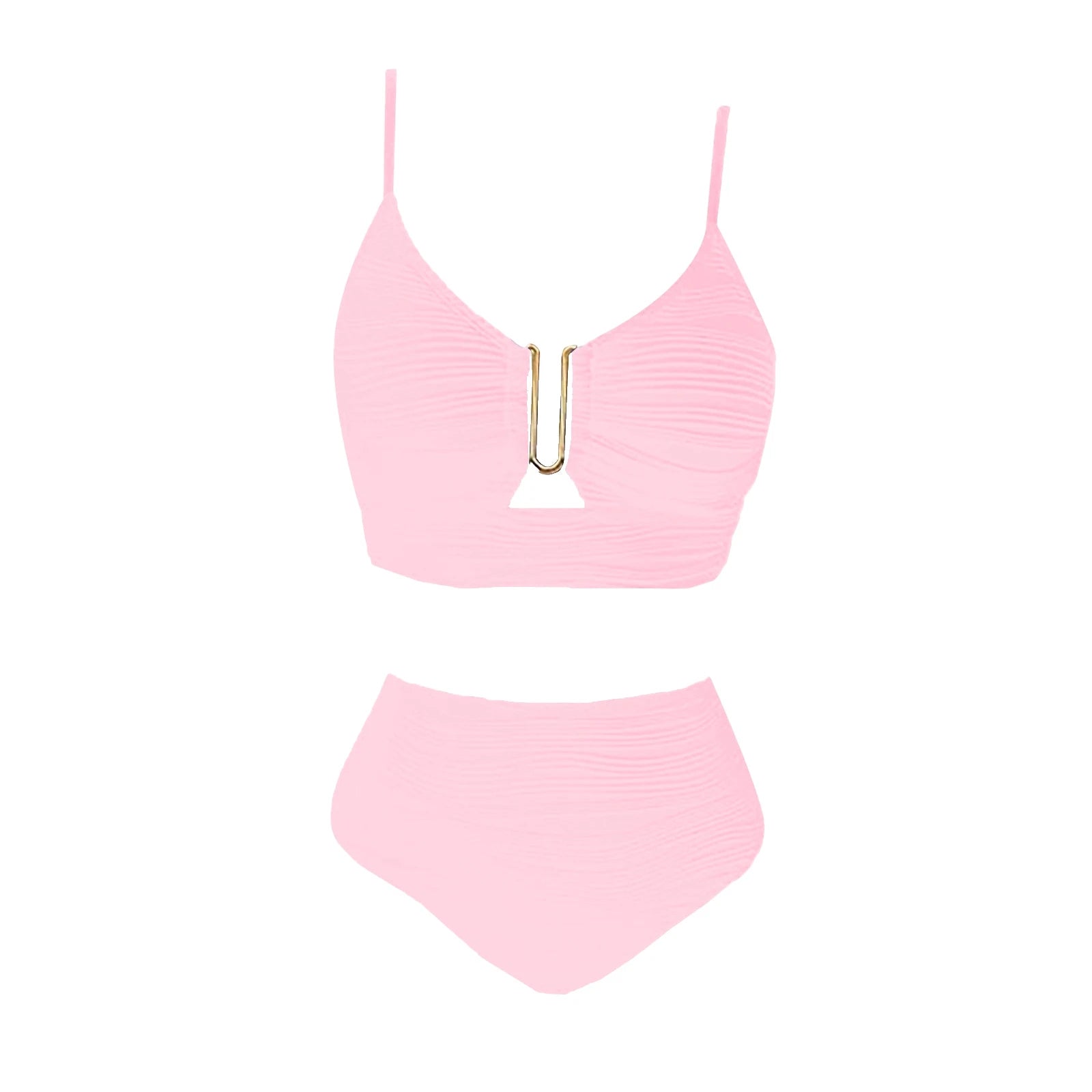 U-Wire Cutout High Waist Bikini Set
