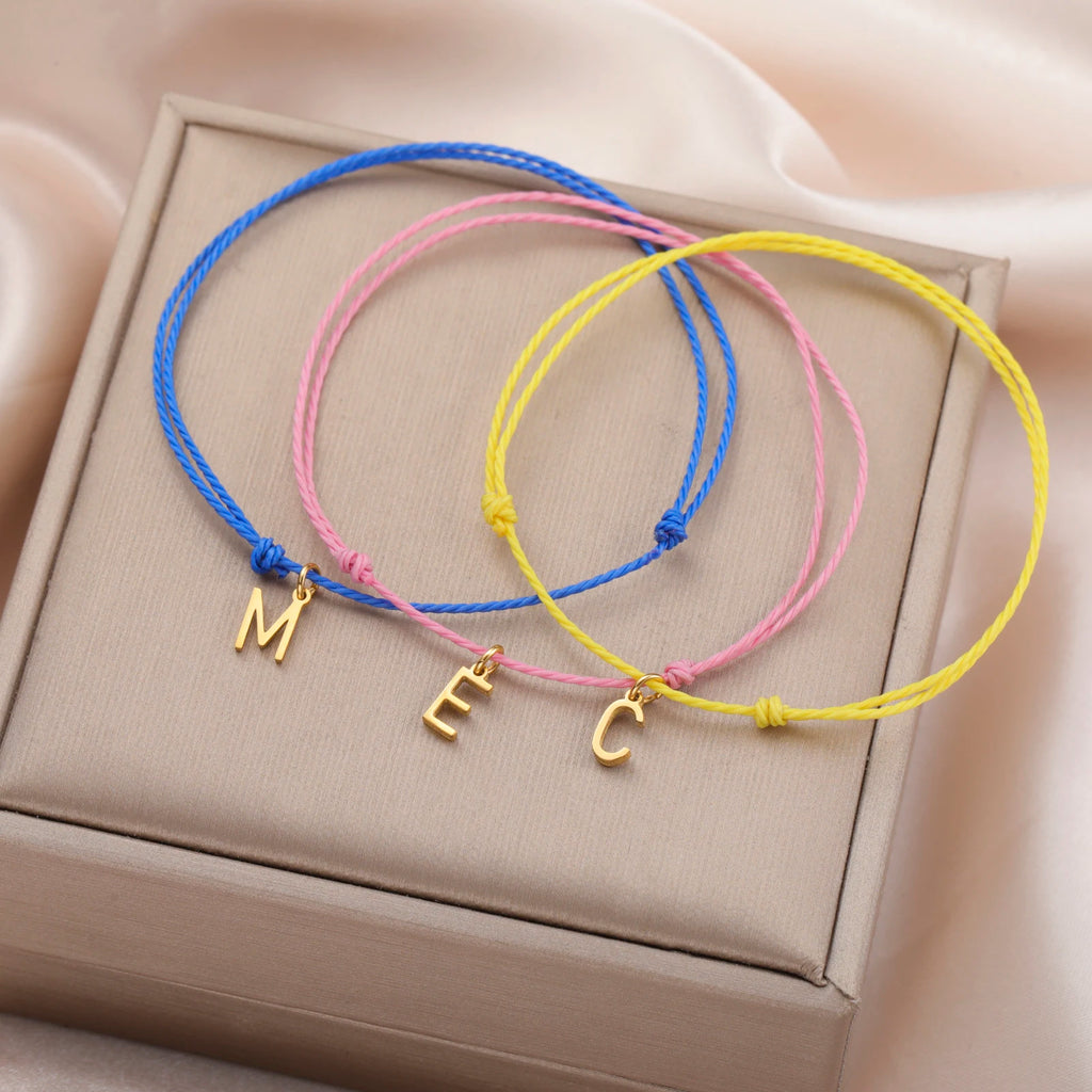 Initial Letter Rope Bracelet