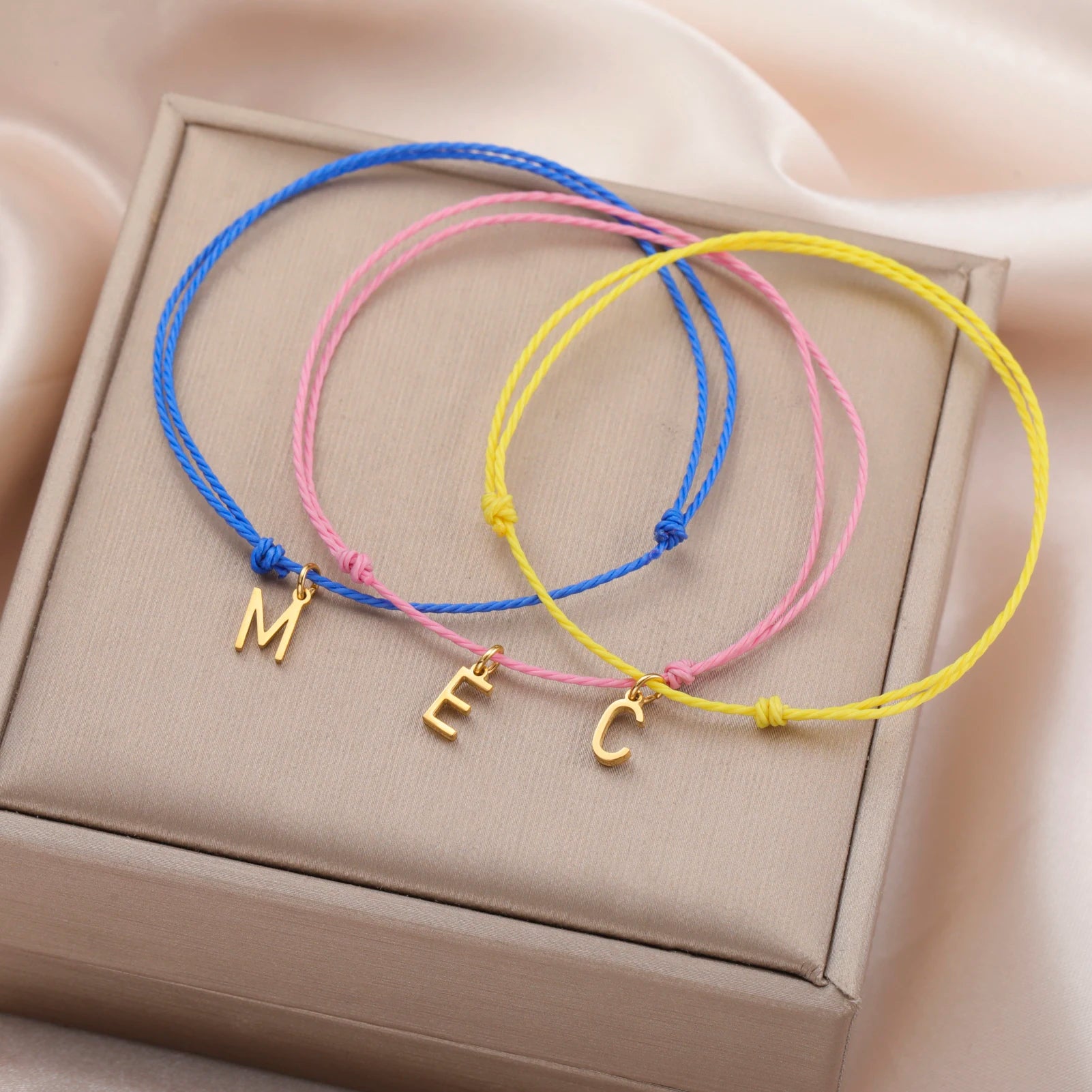 Initial Letter Rope Bracelet