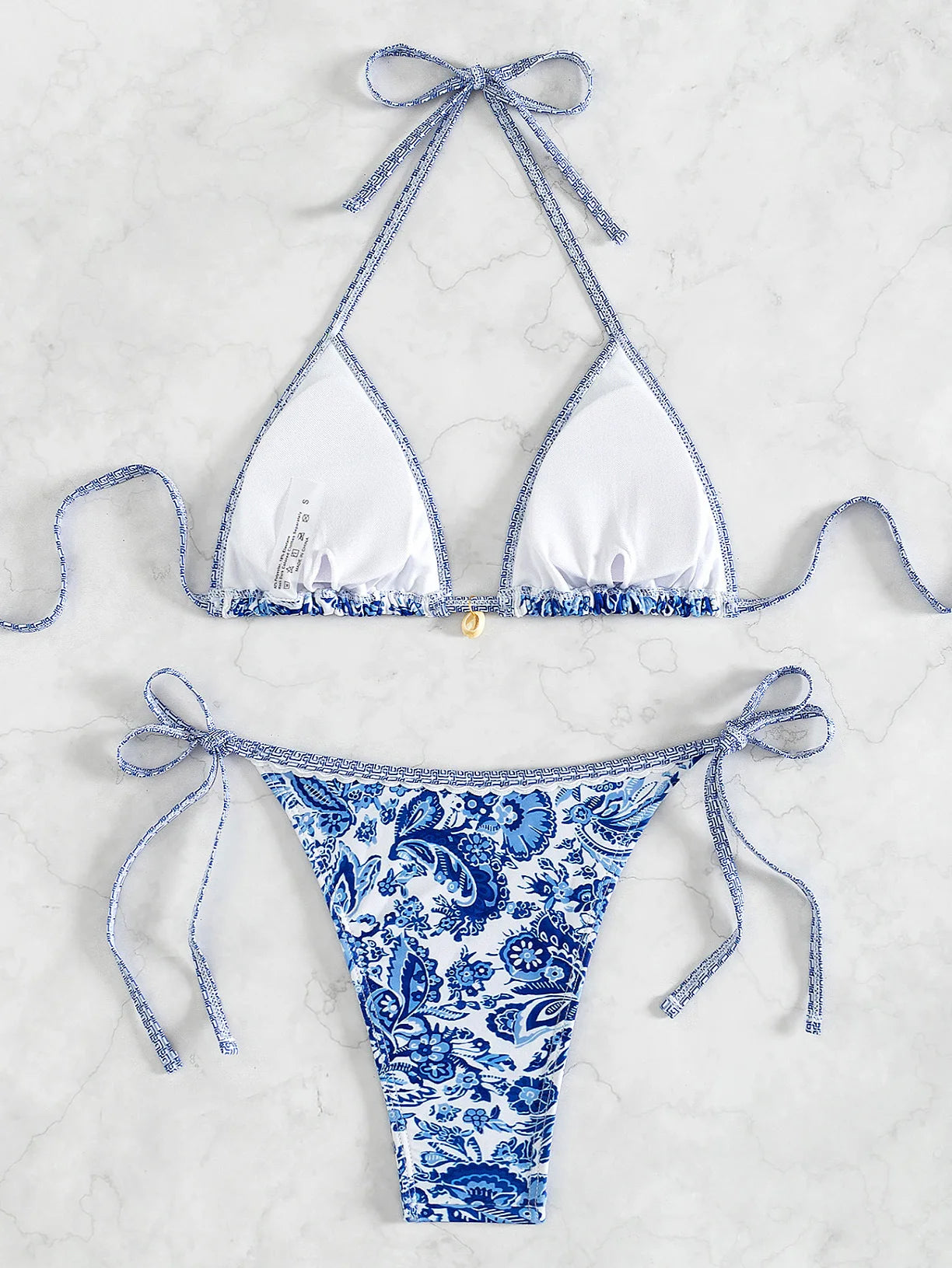 Floral Push Up Triangle Bikini Set