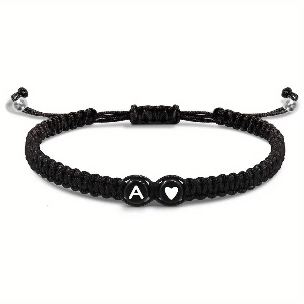 Initial Letter Heart Bracelet