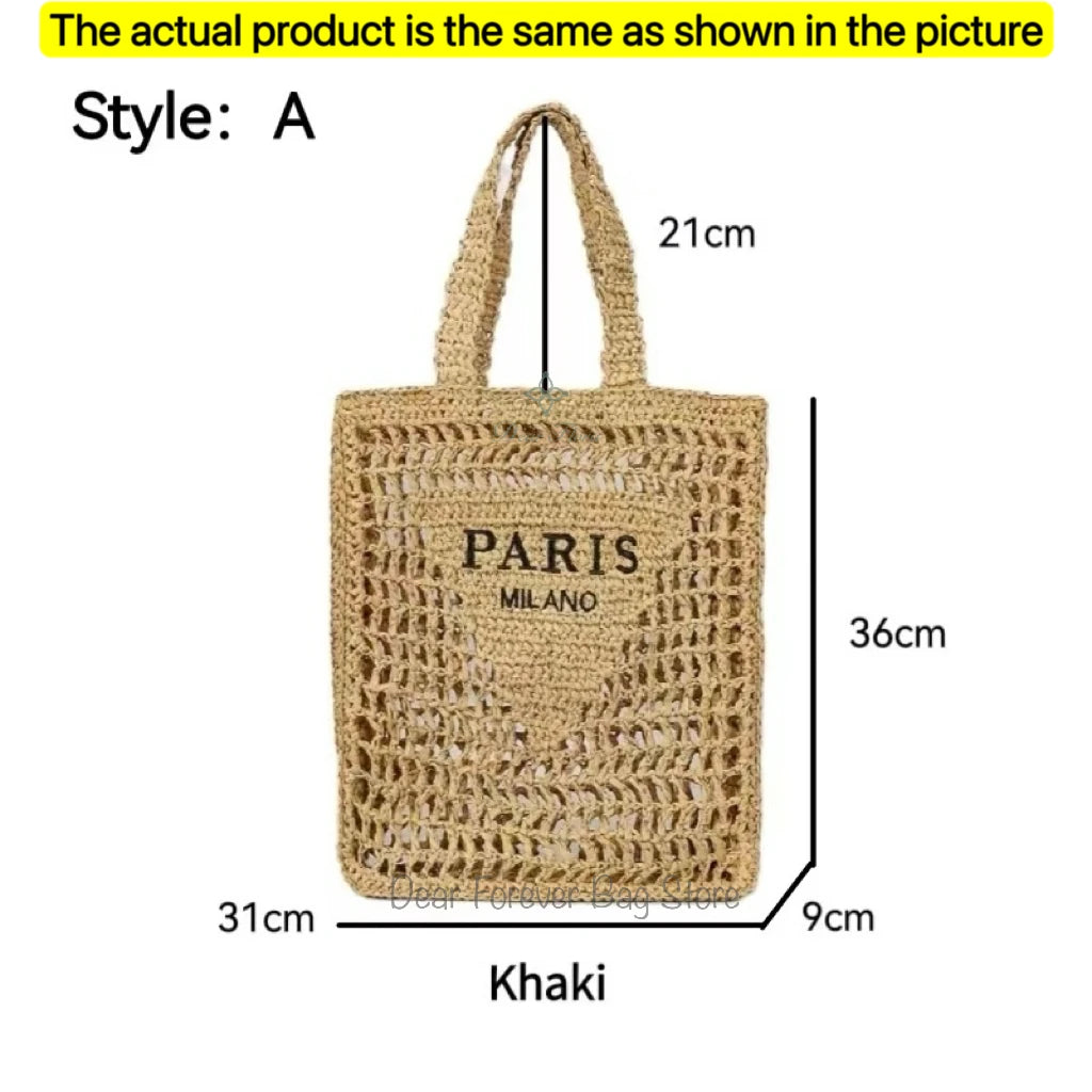 Handwoven Raffia Travel Tote