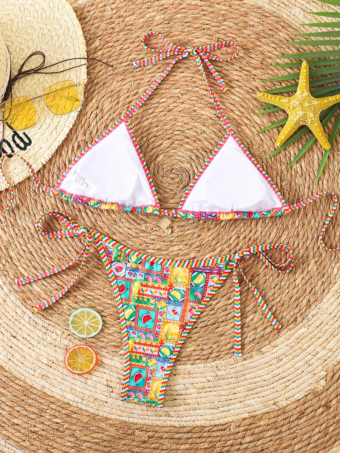 Floral Push Up Triangle Bikini Set