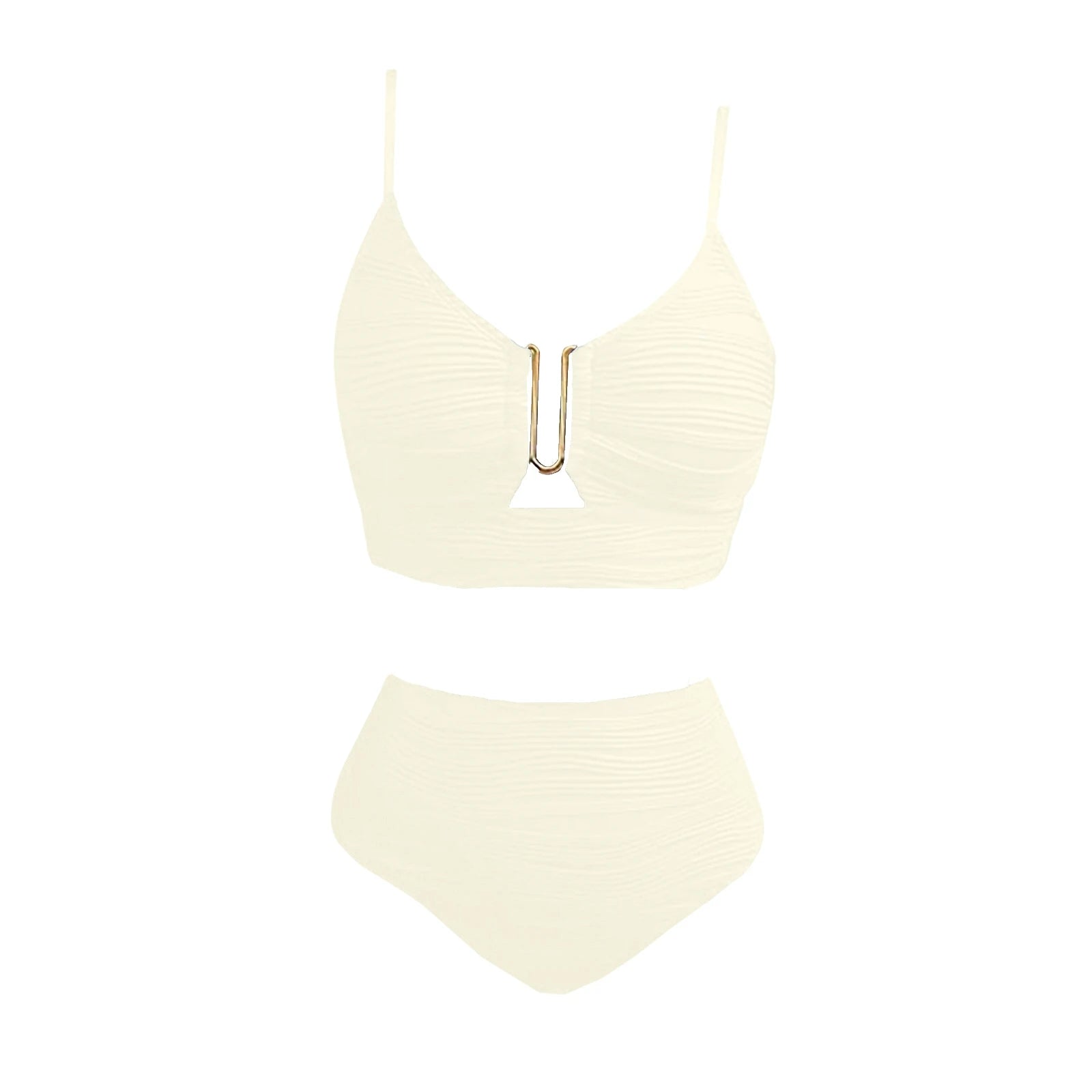 U-Wire Cutout High Waist Bikini Set