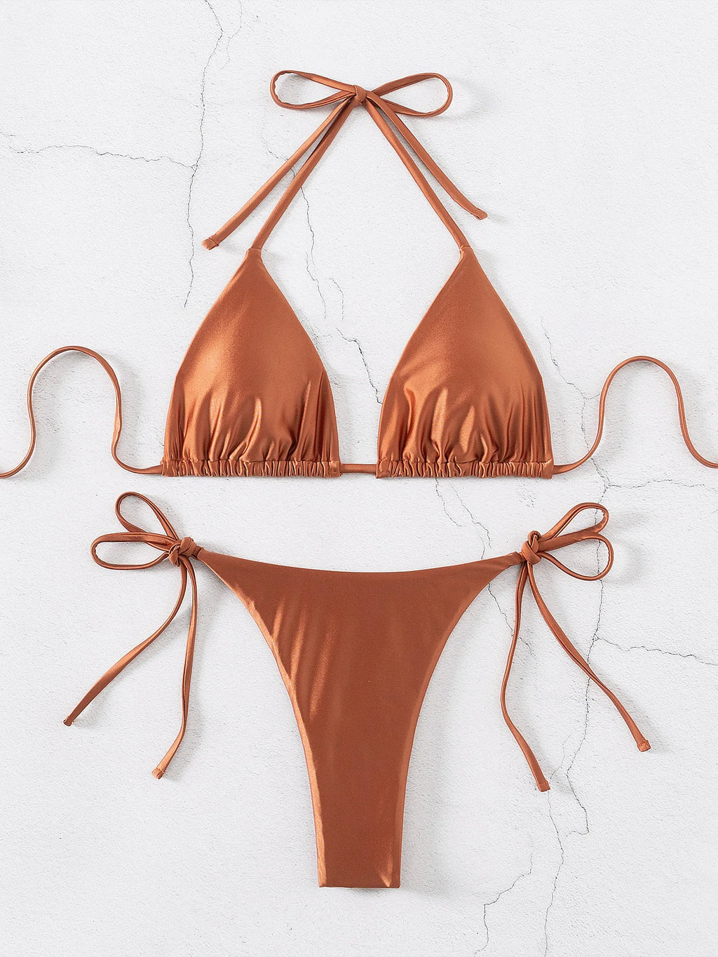 Floral Push Up Triangle Bikini Set