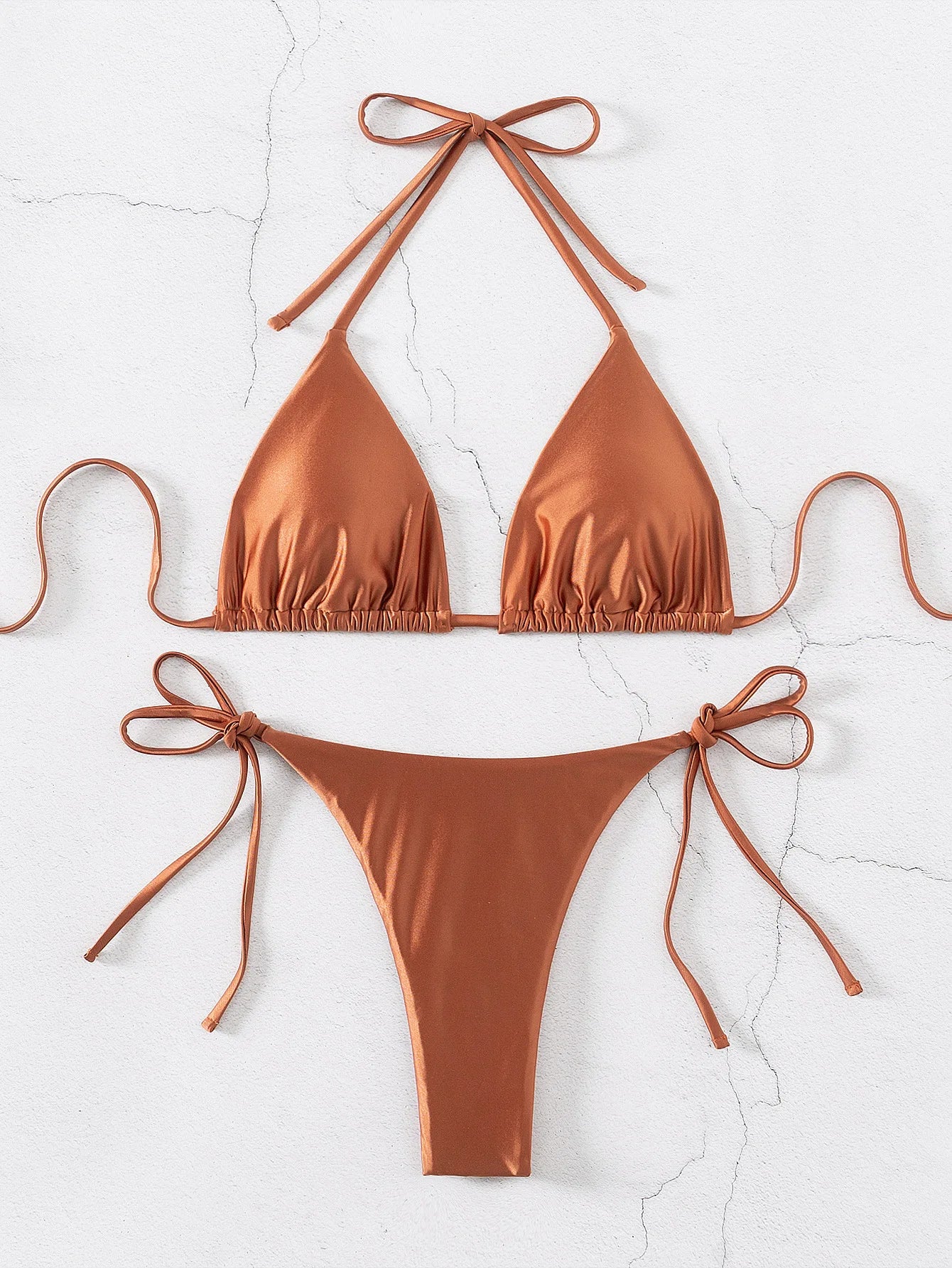 Floral Push Up Triangle Bikini Set