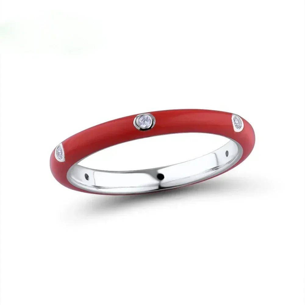 Enamel Drip Oil Stackable Ring