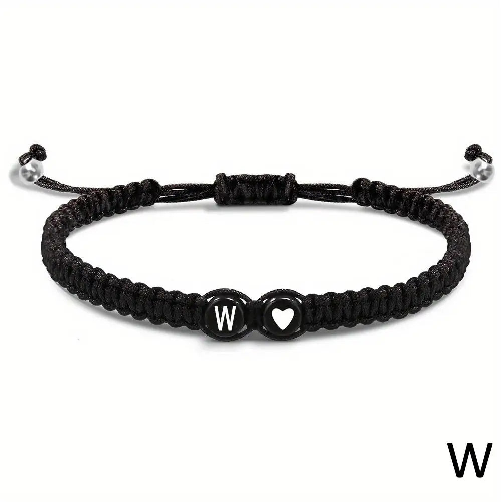 Initial Letter Heart Bracelet