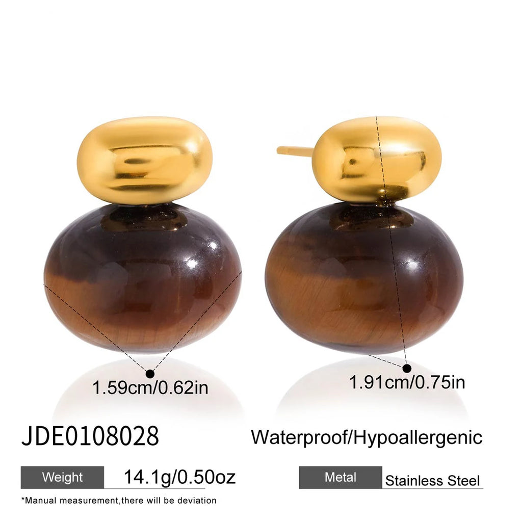 Amber Resin Geometric Earrings