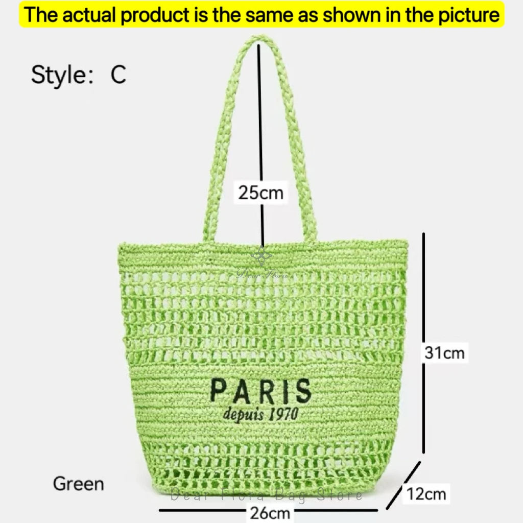 Handwoven Raffia Travel Tote