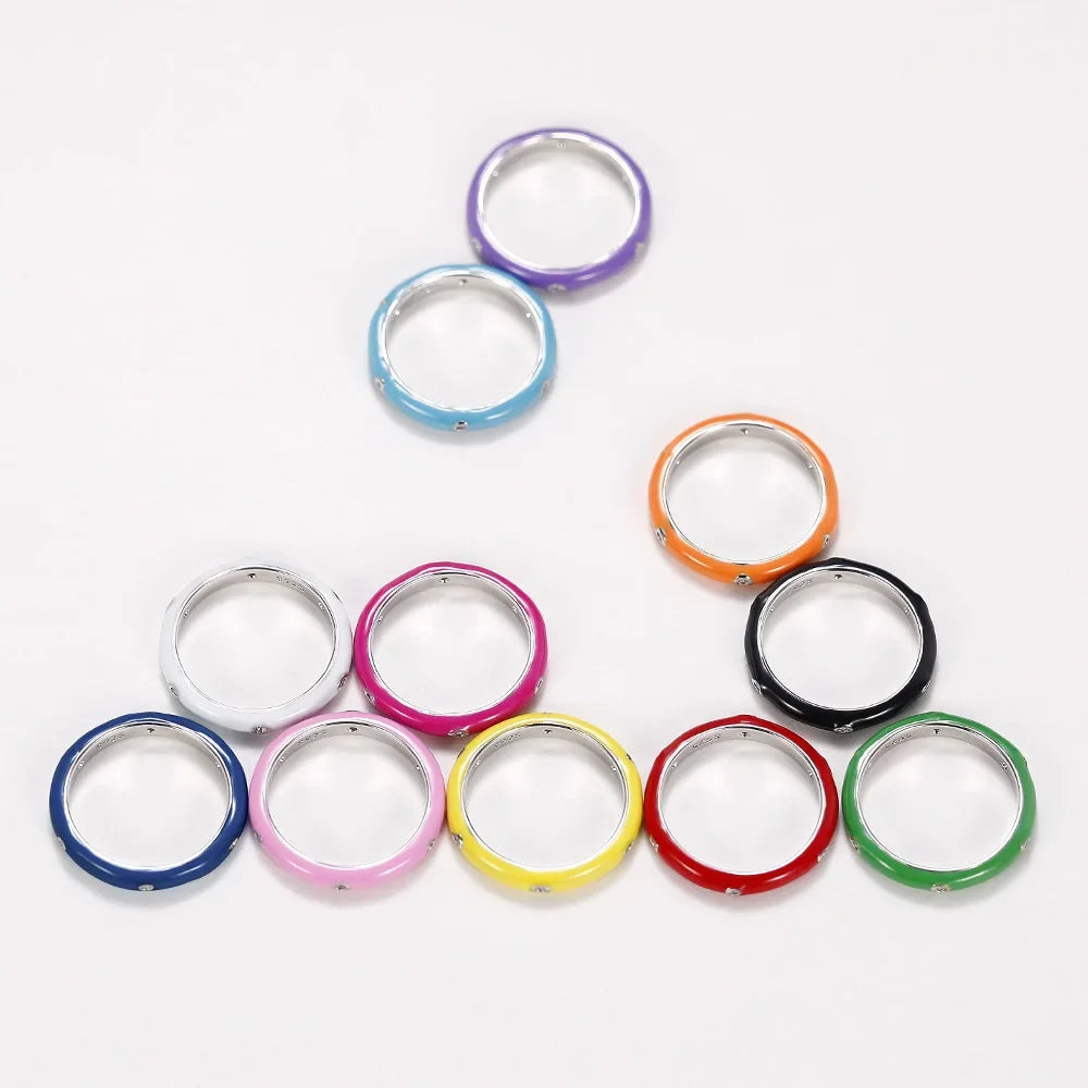 Enamel Drip Oil Stackable Ring