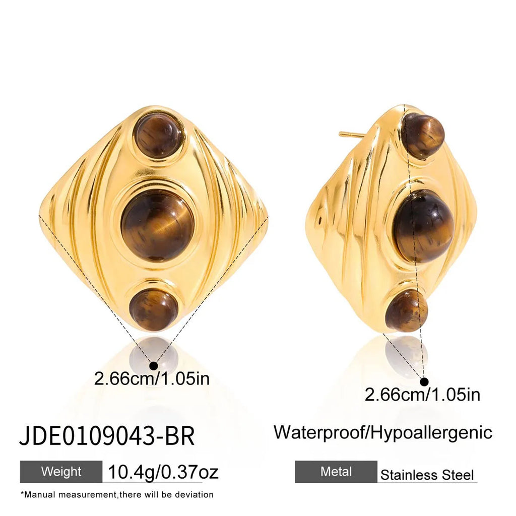Amber Resin Geometric Earrings