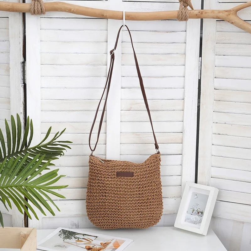 Woven Crossbody Shoulder Bag