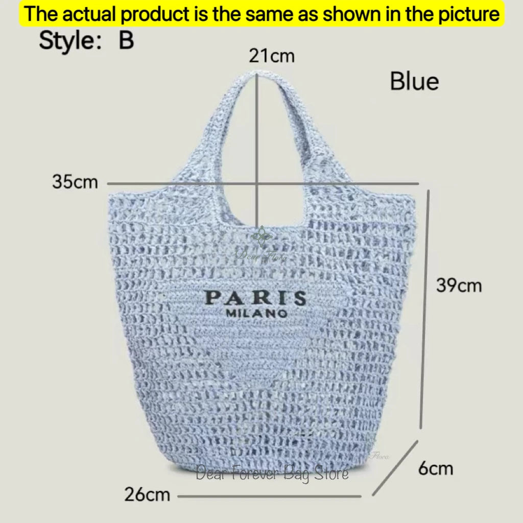 Handwoven Raffia Travel Tote