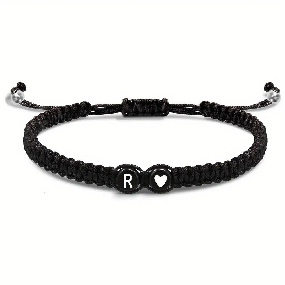 Initial Letter Heart Bracelet