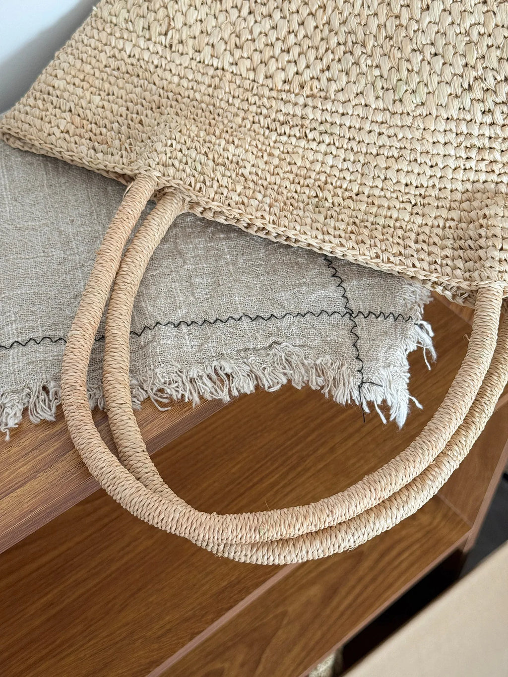 Handwoven Raffia Tote Bag