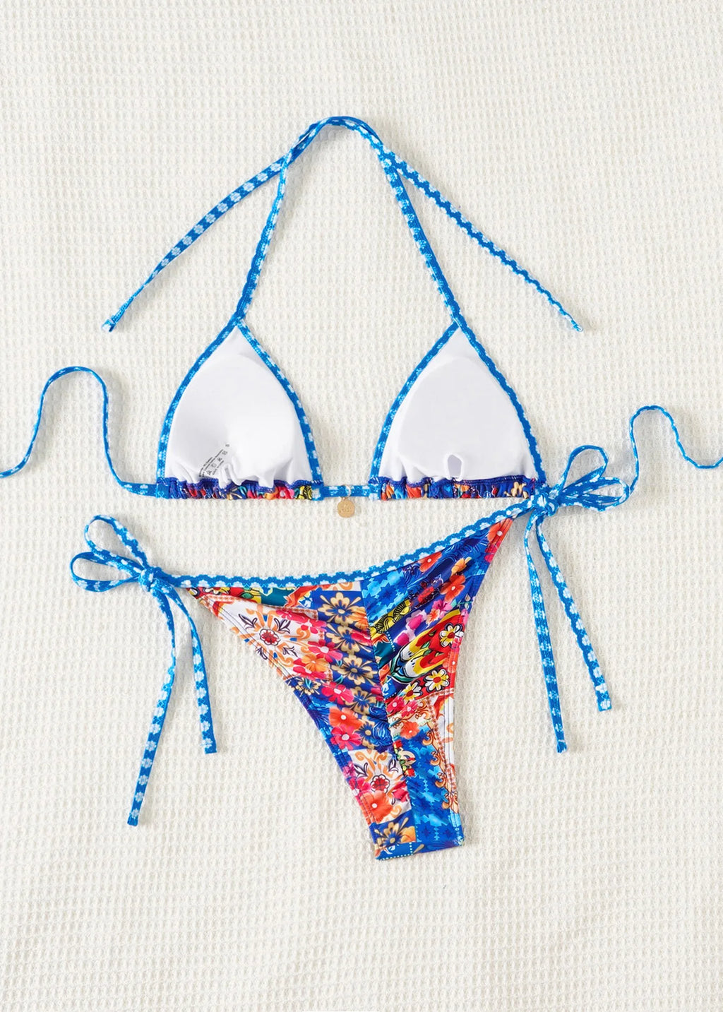 Floral Push Up Triangle Bikini Set