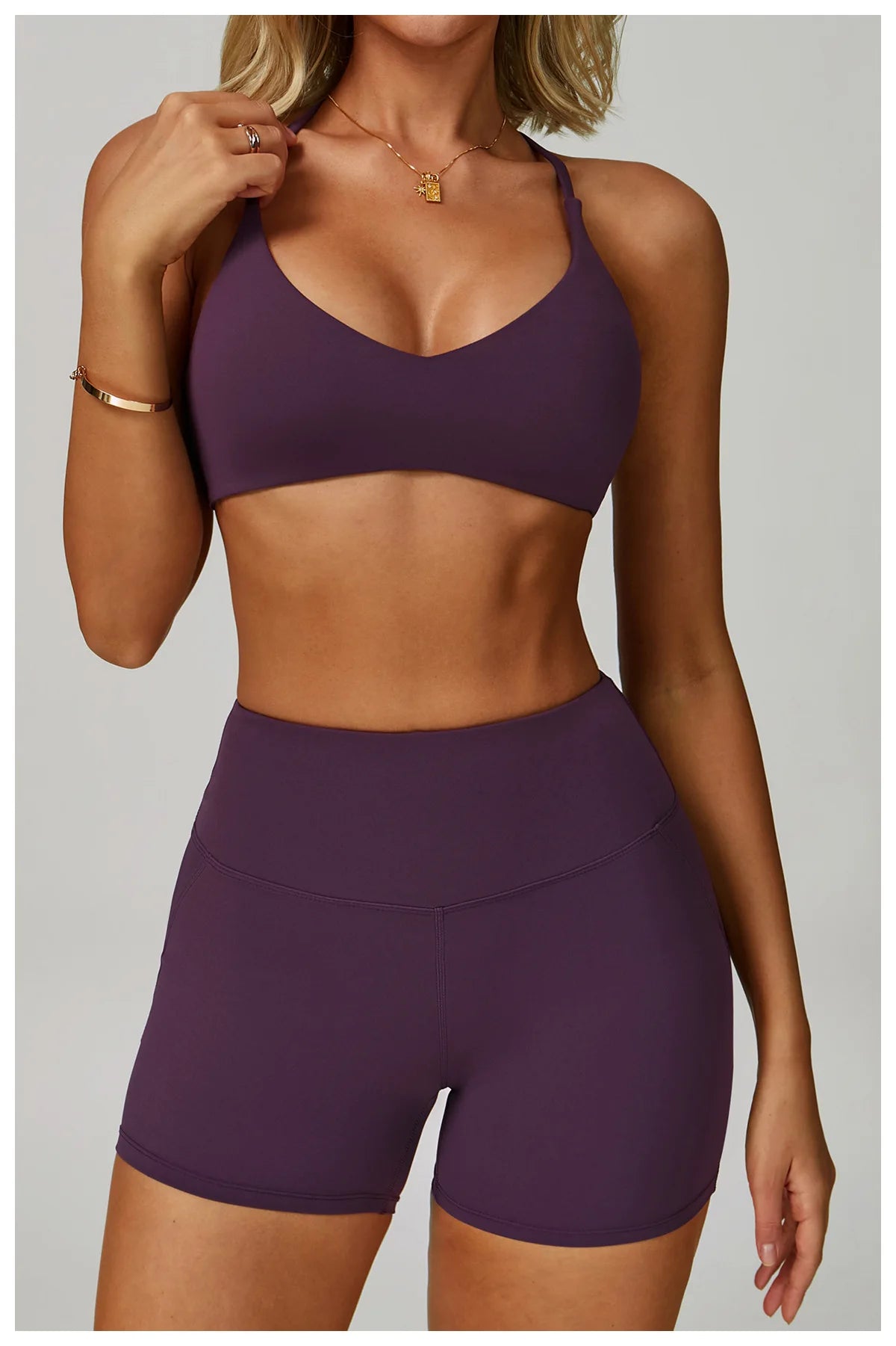 Cross Backless Crop Sports Bra