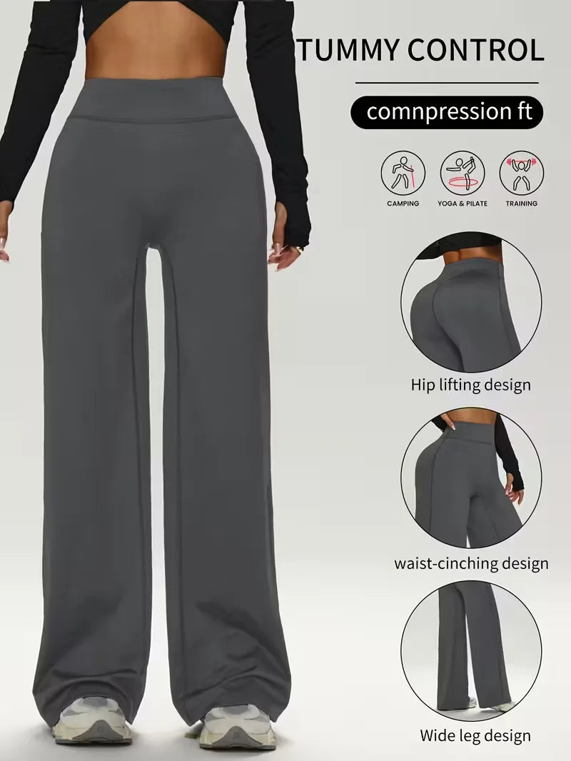 Wide Leg High Waist Yoga Trousers