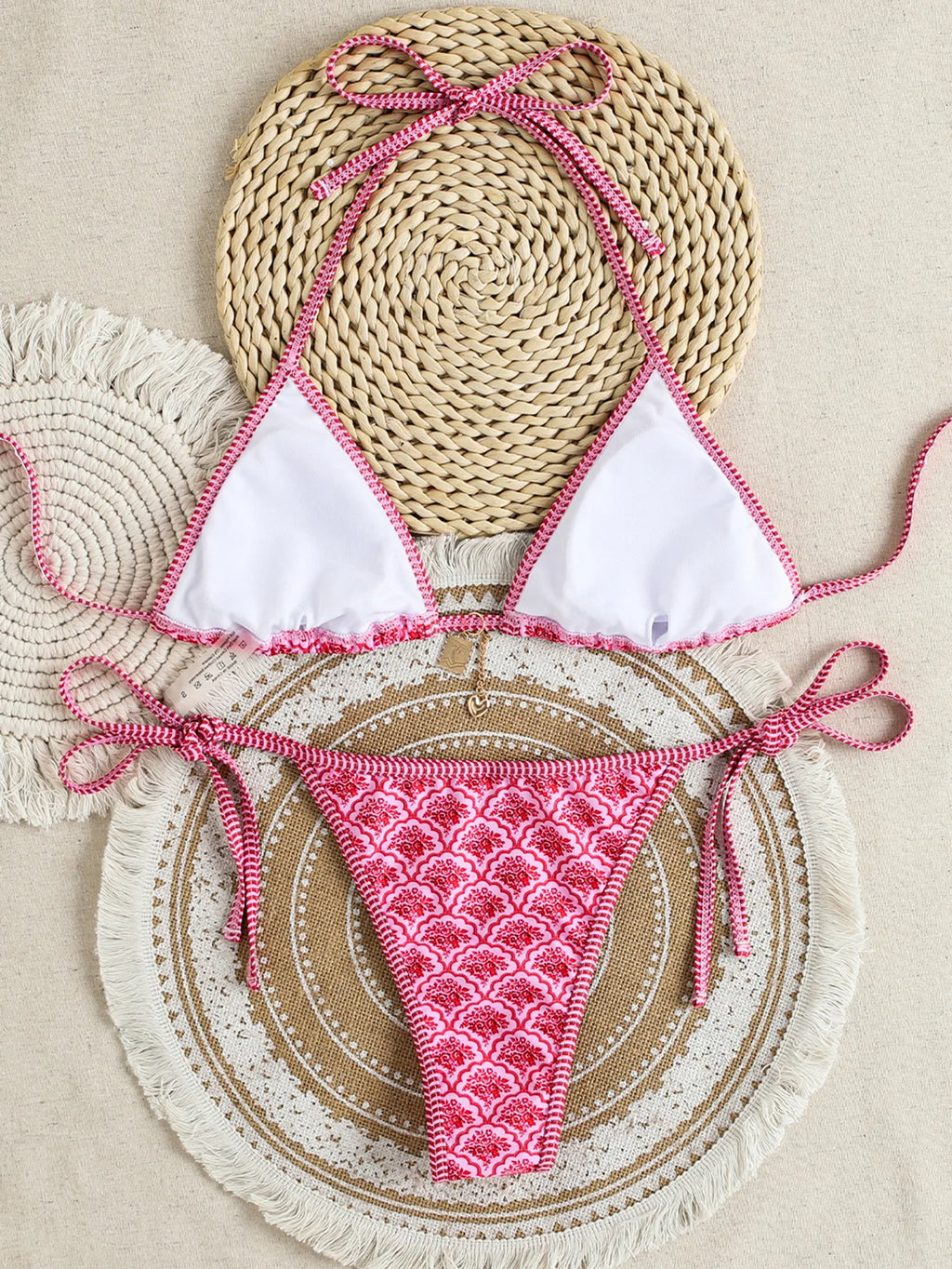 Floral Push Up Triangle Bikini Set