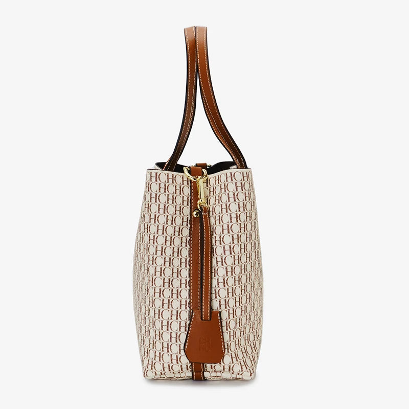 CH Women's Shoulder Tote Bag – Letter Print Polyester