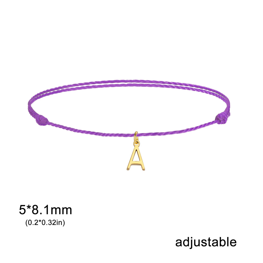 Initial Letter Rope Bracelet