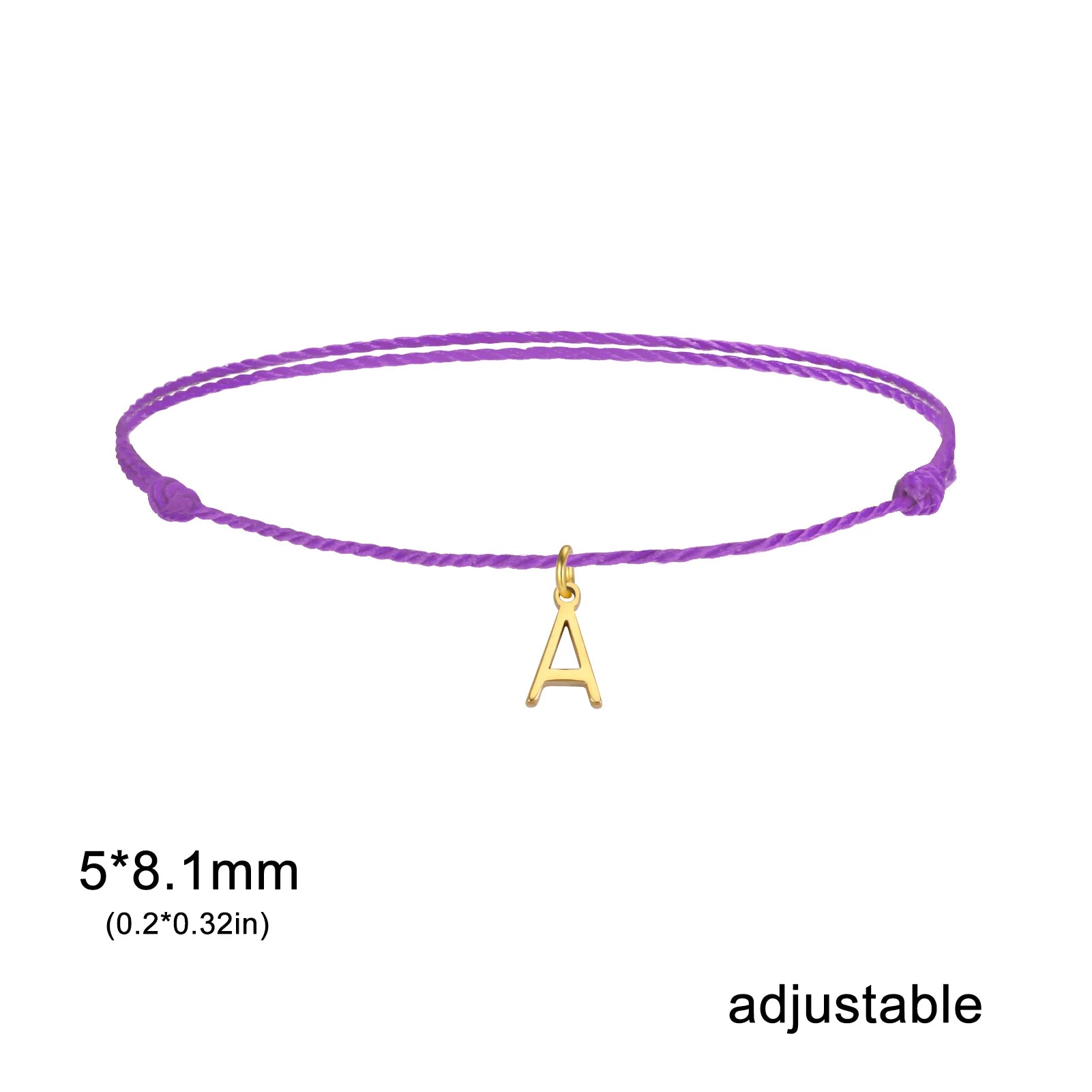 Initial Letter Rope Bracelet