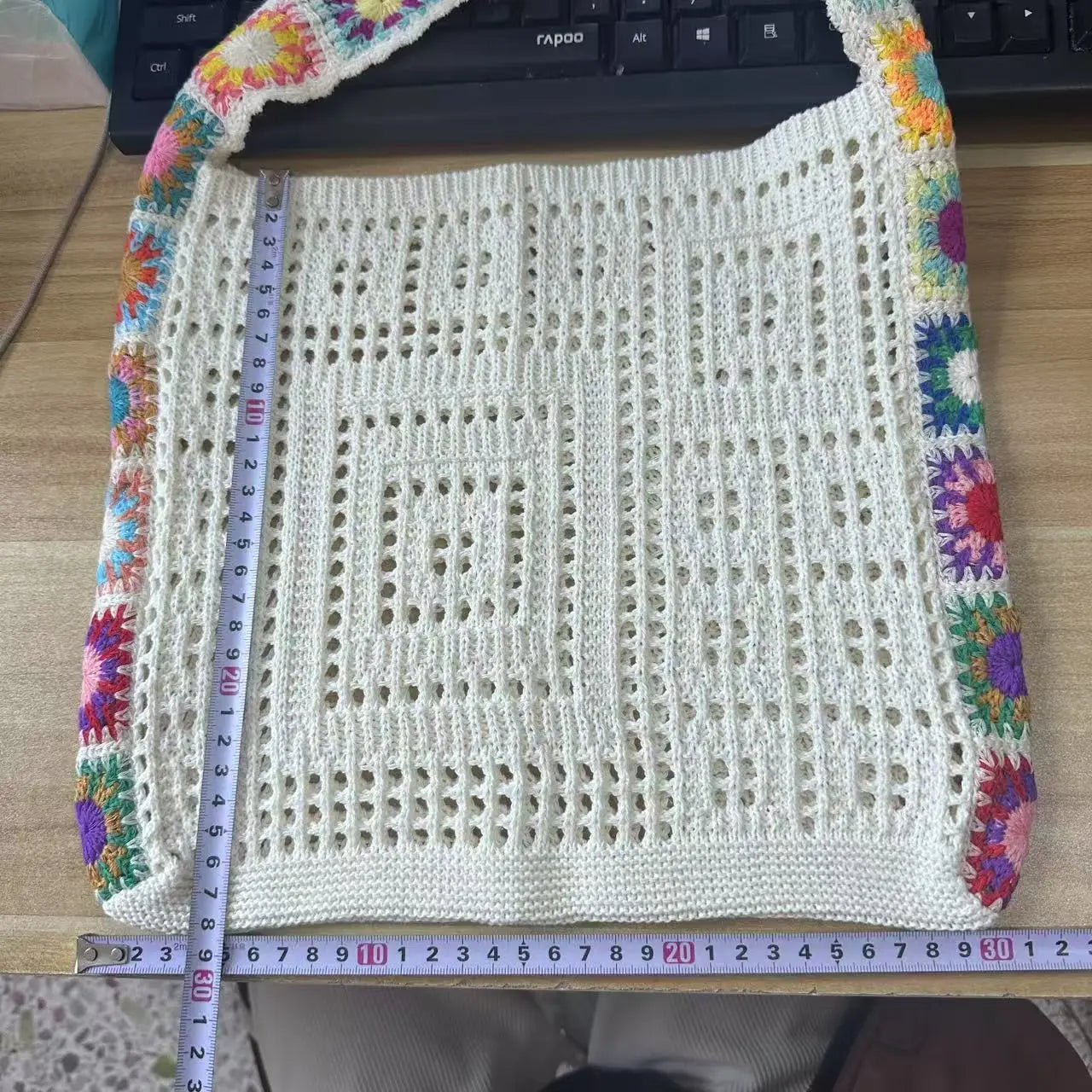 Boho Floral Crochet Shoulder Bag