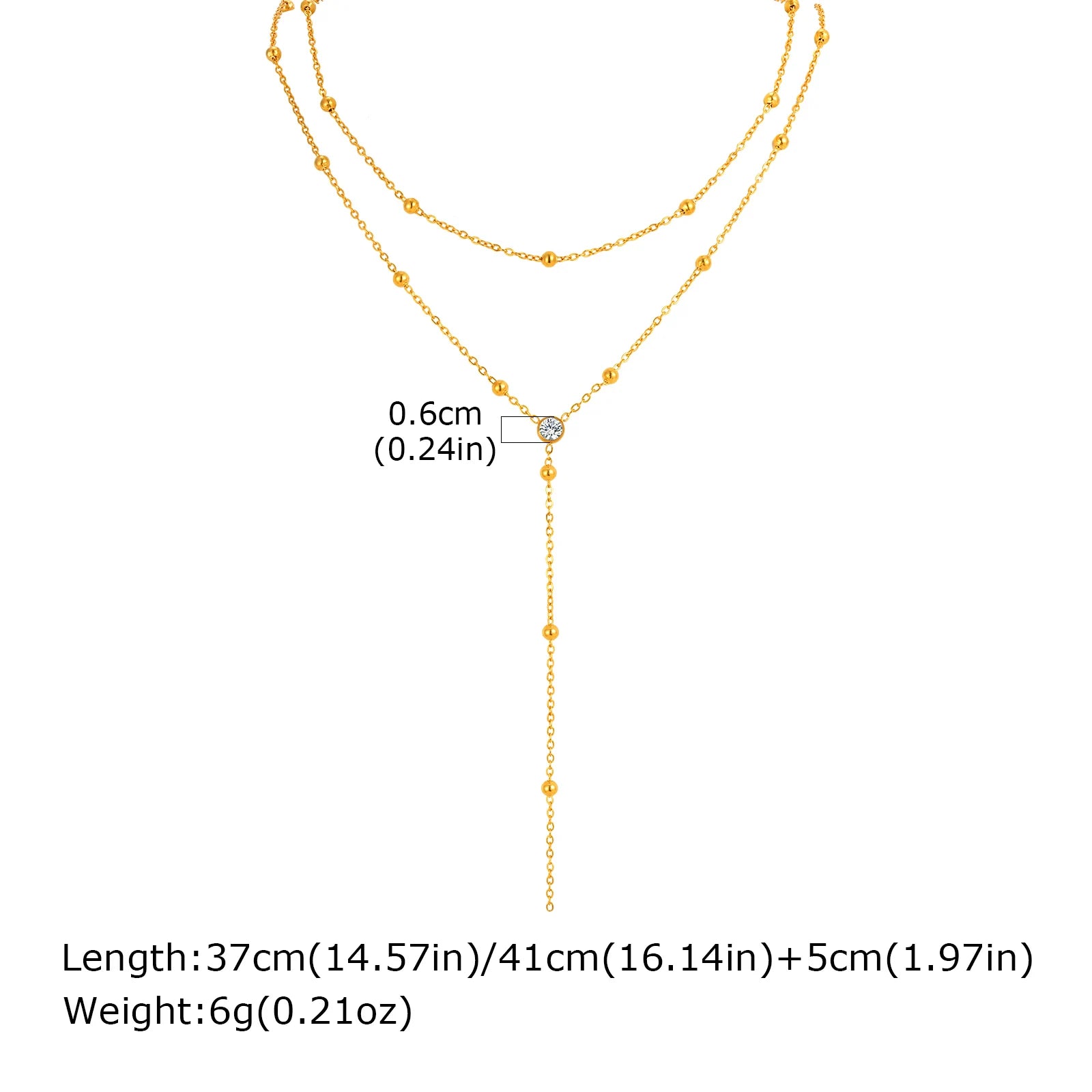 Double Layer Fringe Chain Necklace