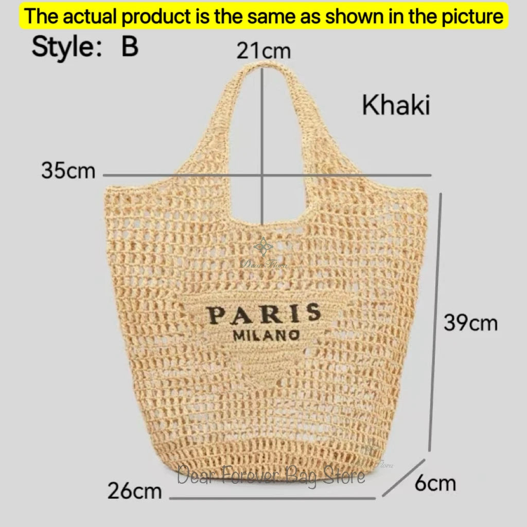 Handwoven Raffia Travel Tote