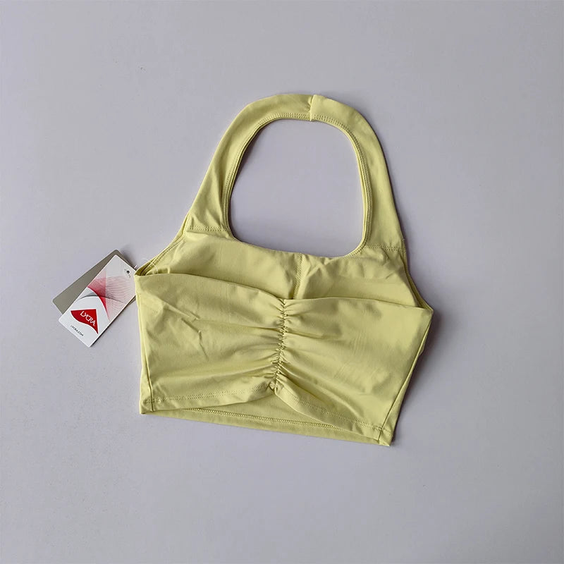 Halter Neck Push Up Sports Bra
