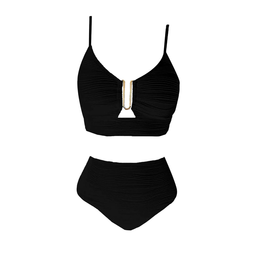 U-Wire Cutout High Waist Bikini Set