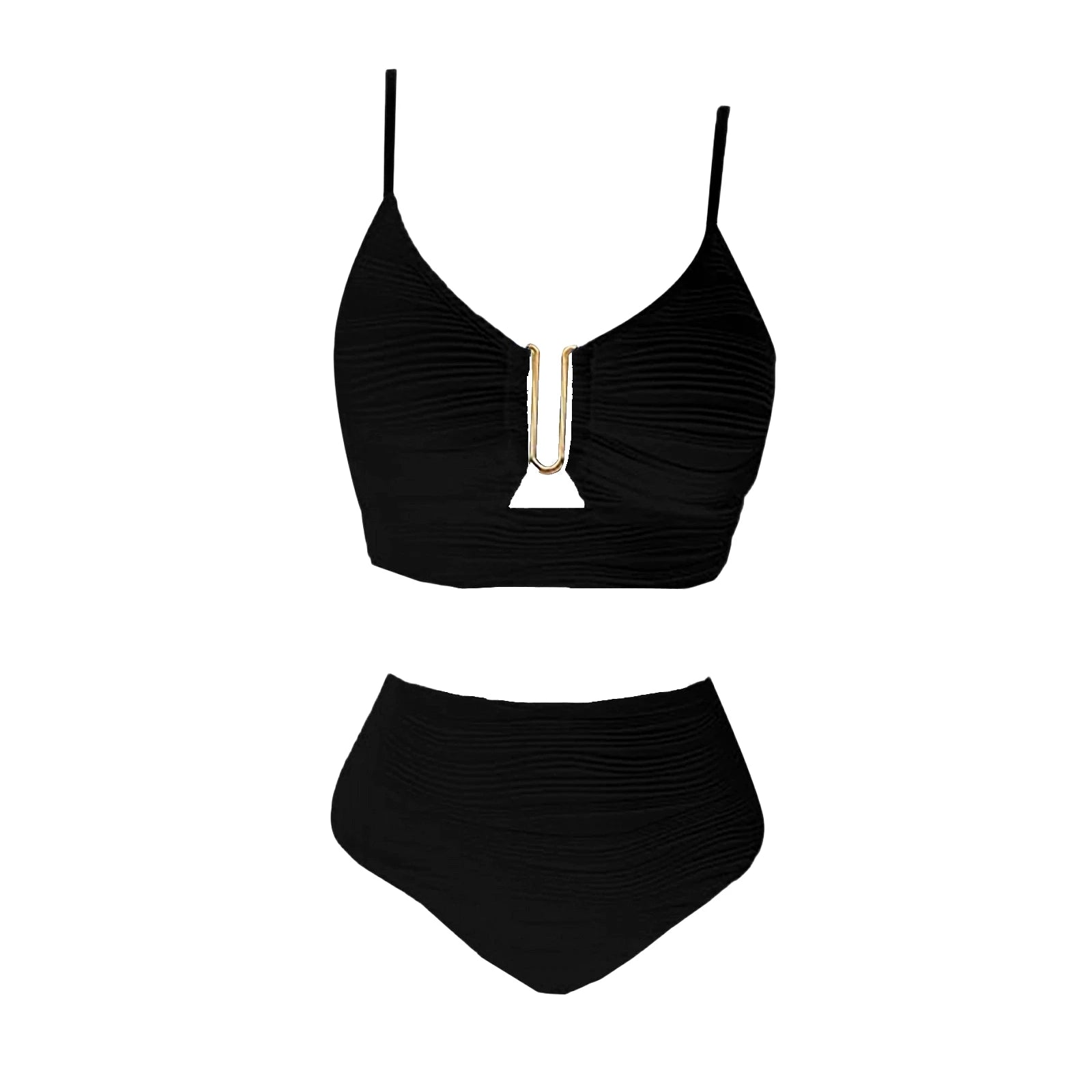 U-Wire Cutout High Waist Bikini Set