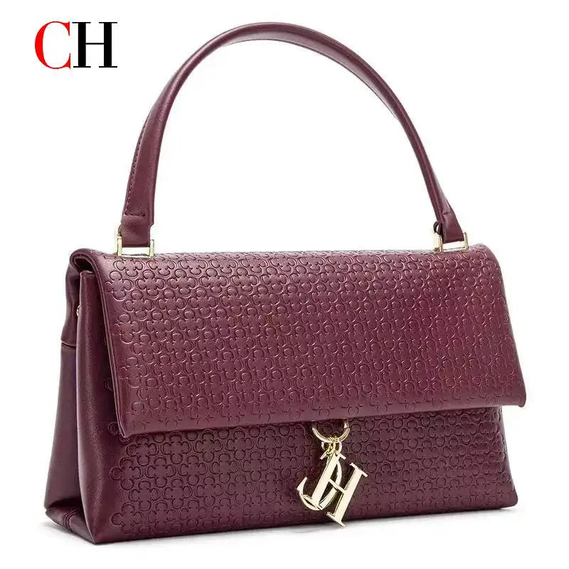 CH Fashion Shoulder Bag Detachable Chain Light Luxury Underarm Bag Simple Large Capacity Solid Co...