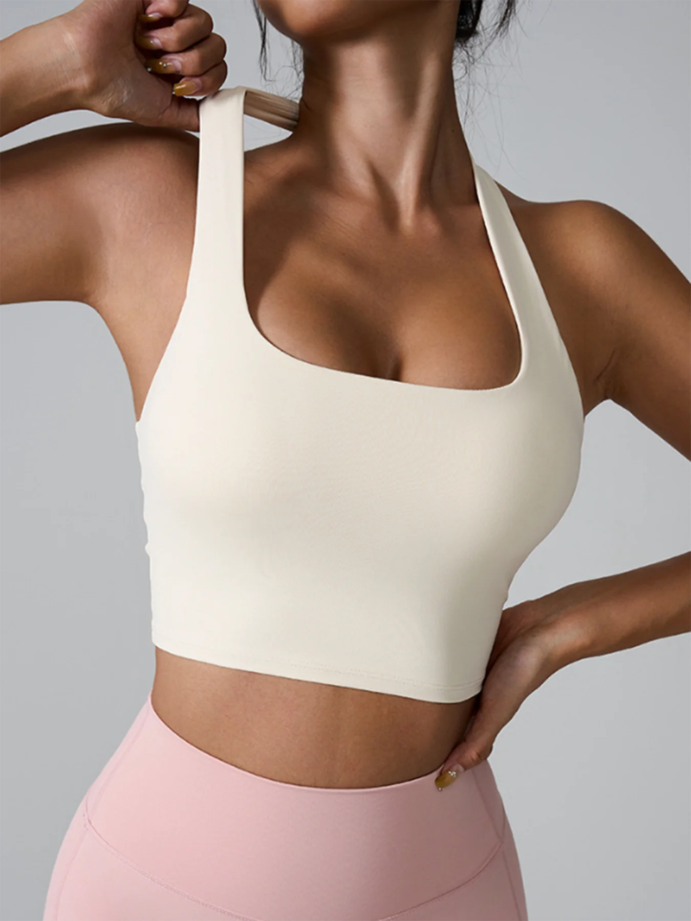 Halter Neck Push Up Sports Bra